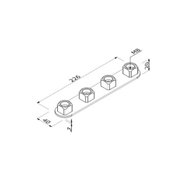 Aluvision O55 (M8)  Straight Connector