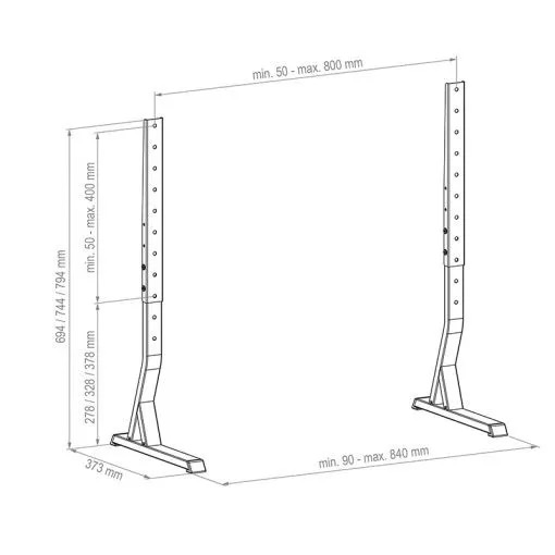 Display tablestand for 32" - 75"